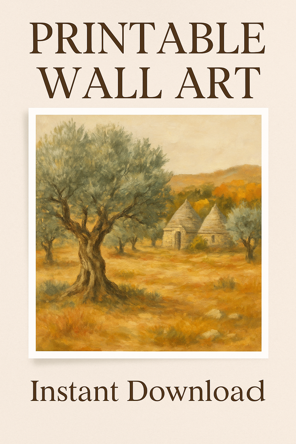 Stampa Digitale Salento | Ulivi e Campagna Autunnale | Vita Lenta e Country Chic – A4/A3