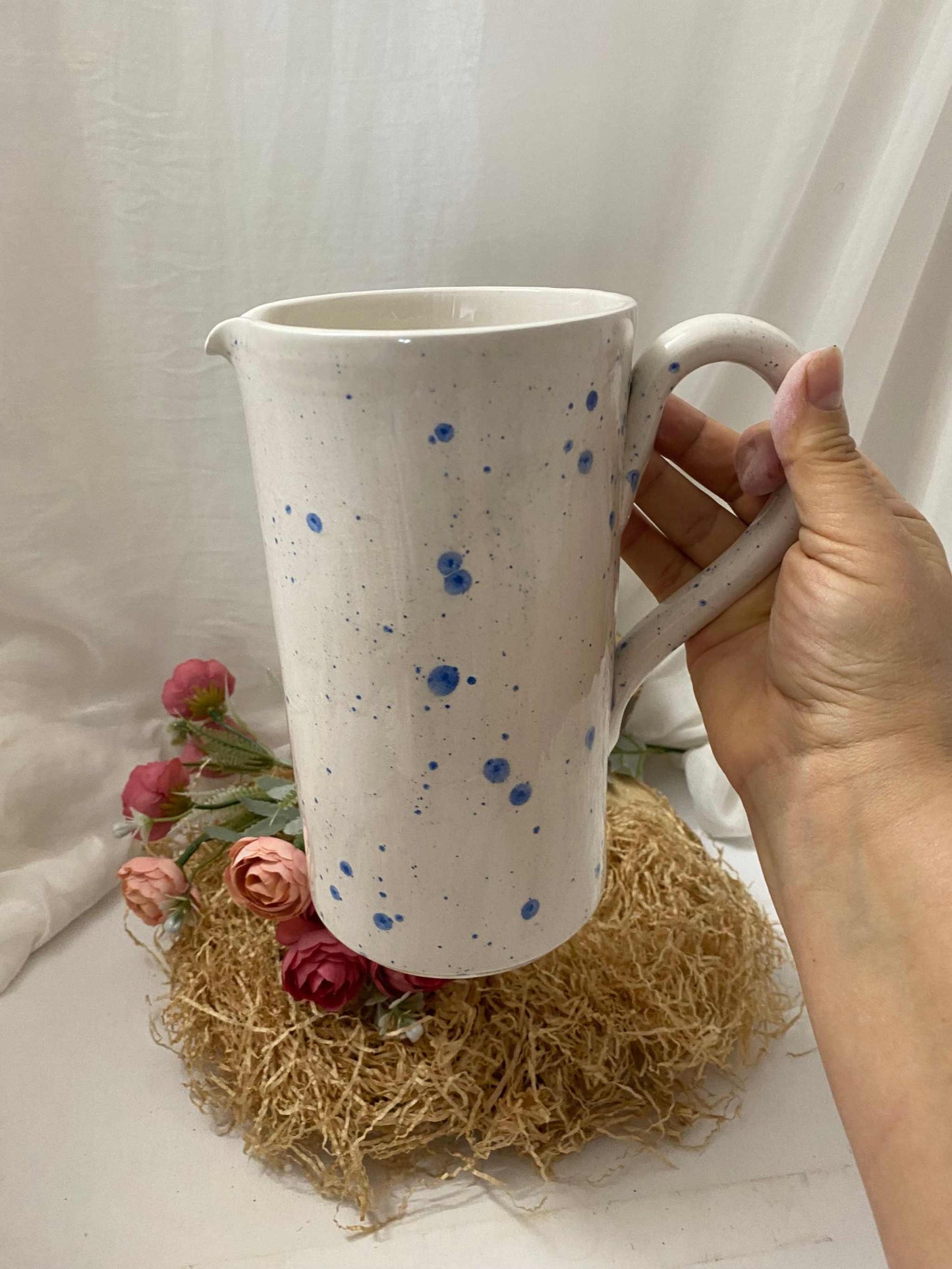 White Ceramic Jug, Summer Collection