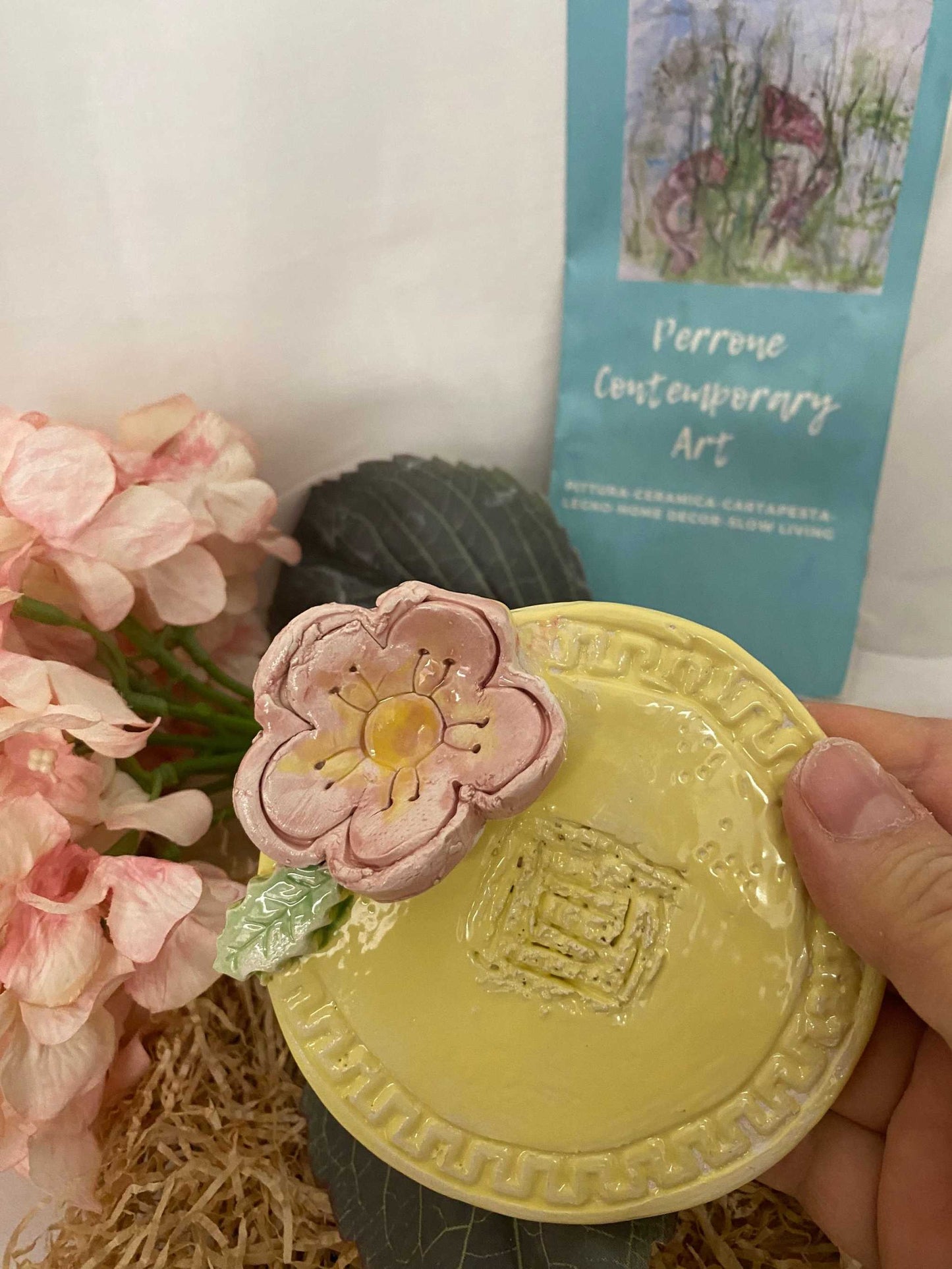 Grattugia zenzero, in ceramica bianca, Collezione Ciliegio