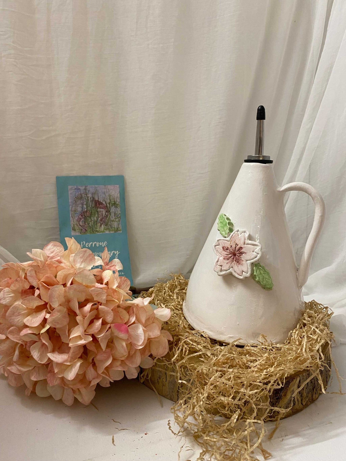 Oliera in ceramica bianca Collezione Ciliegio