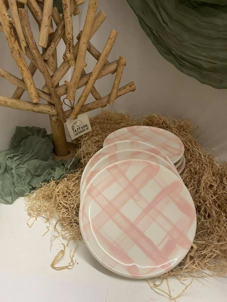 Spring Collection Flat Plates in White Ceramic