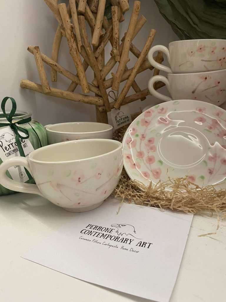 Servizio Colazione Collezione Sakura - Set da Colazione in Ceramica Bianca | Ceramiche Artigianali"