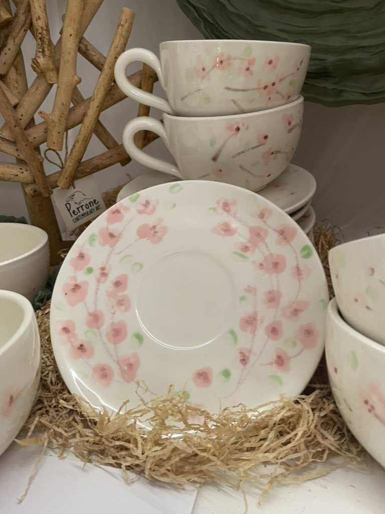 Servizio Colazione Collezione Sakura - Set da Colazione in Ceramica Bianca | Ceramiche Artigianali"