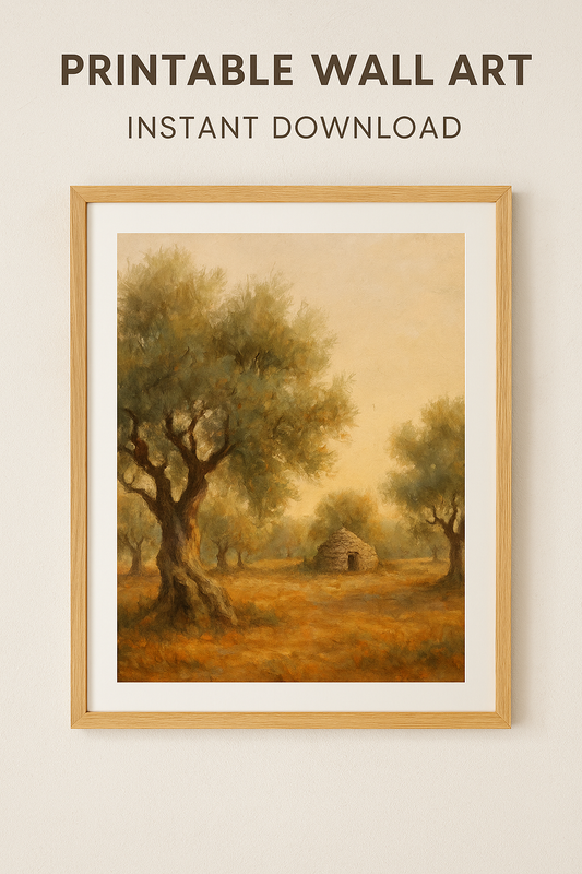 stampa digitale Salento ulivi secolari campagna autunnale vita lenta stile country chic formato A4 A3