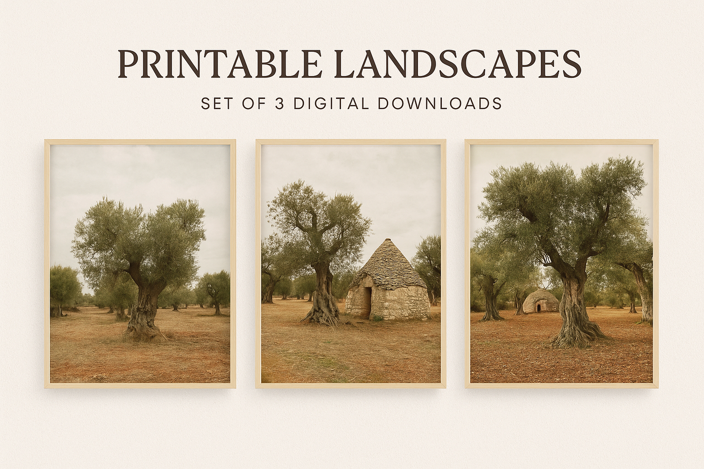 Stampa Digitale Salento | Ulivi e Campagna Autunnale | Vita Lenta e Country Chic – A4/A3