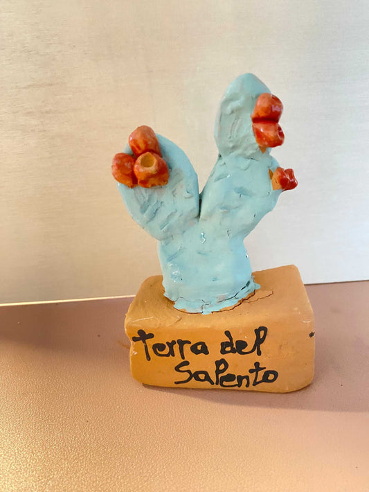 Decorazione salentina Fico d'India, artigianato in ceramica, Collezione Gocce del Salento.