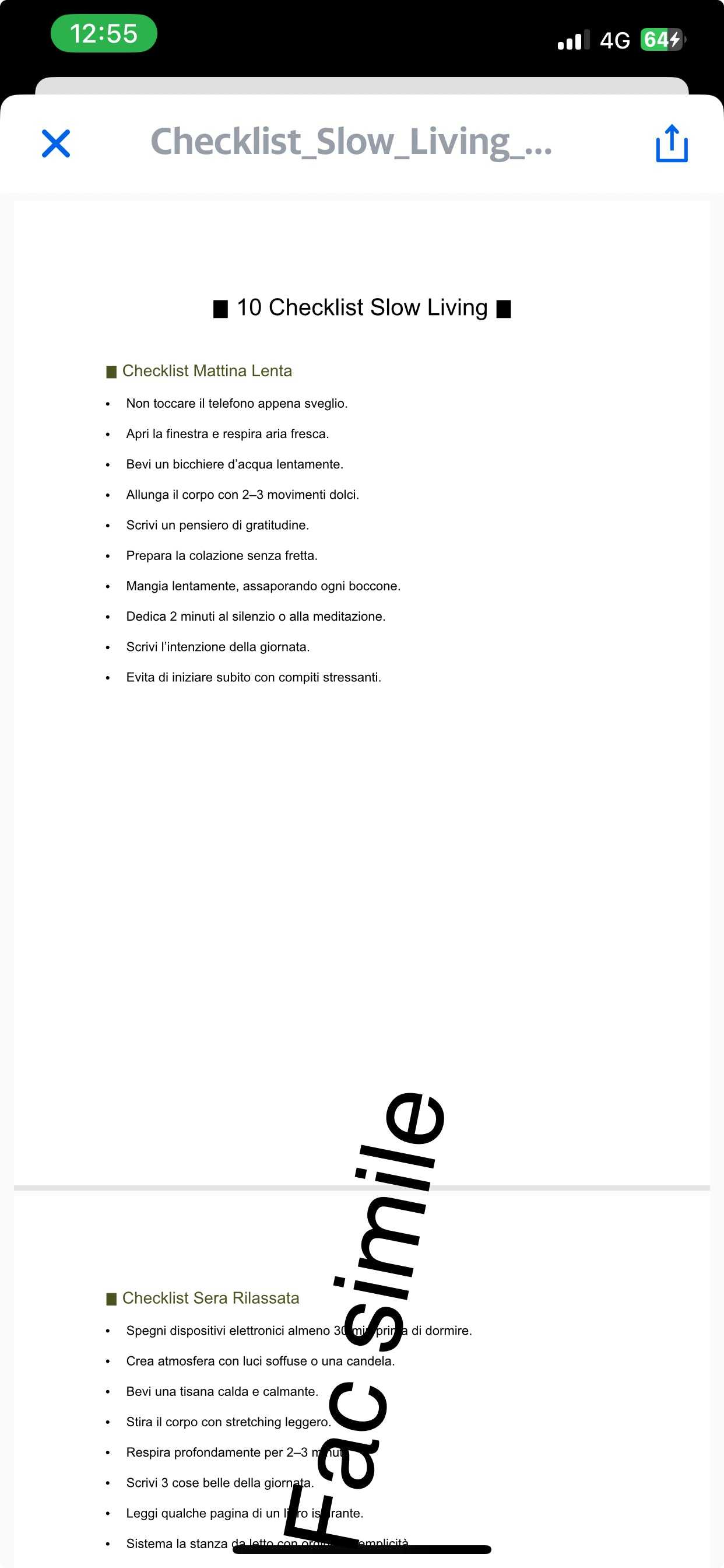 “10 Checklist Slow Living – 100 azioni pratiche per rallentare e vivere meglio”