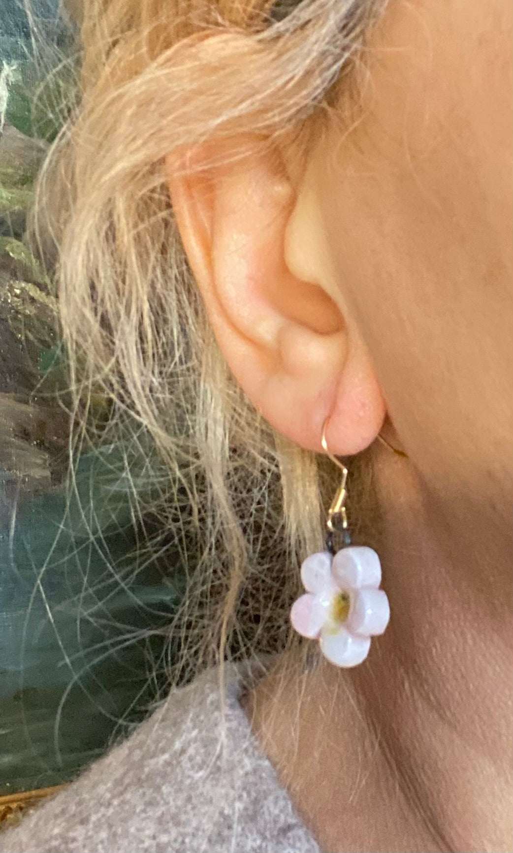 Orecchini  in ceramica a forma di fiore 💎 Collezione Luxury Bijoux,