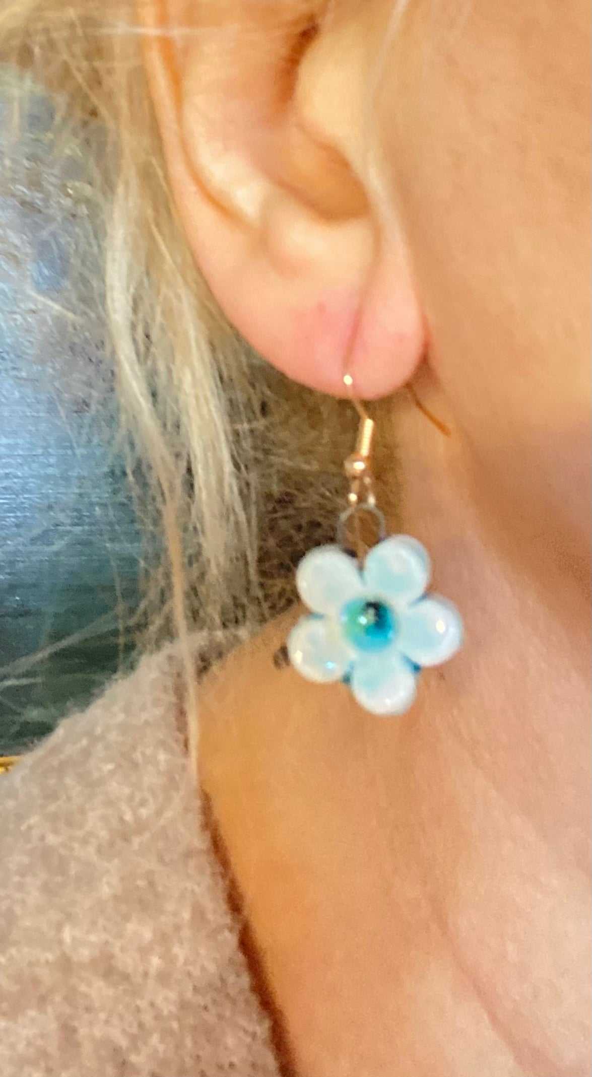Orecchini  in ceramica a forma di fiore 💎 Collezione Luxury Bijoux,