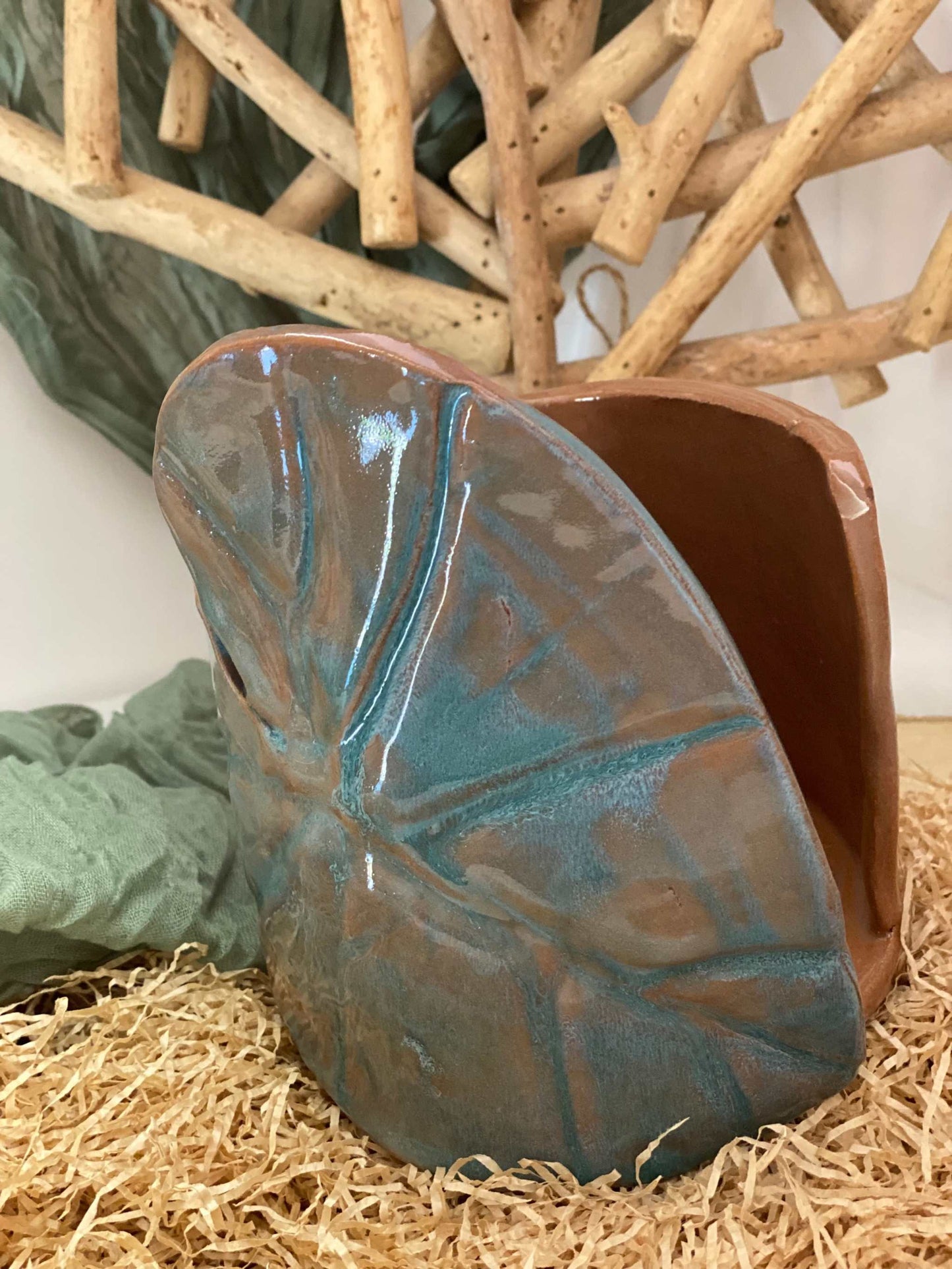 Porta Scottex ceramica rossa Collezione Mediterraneo