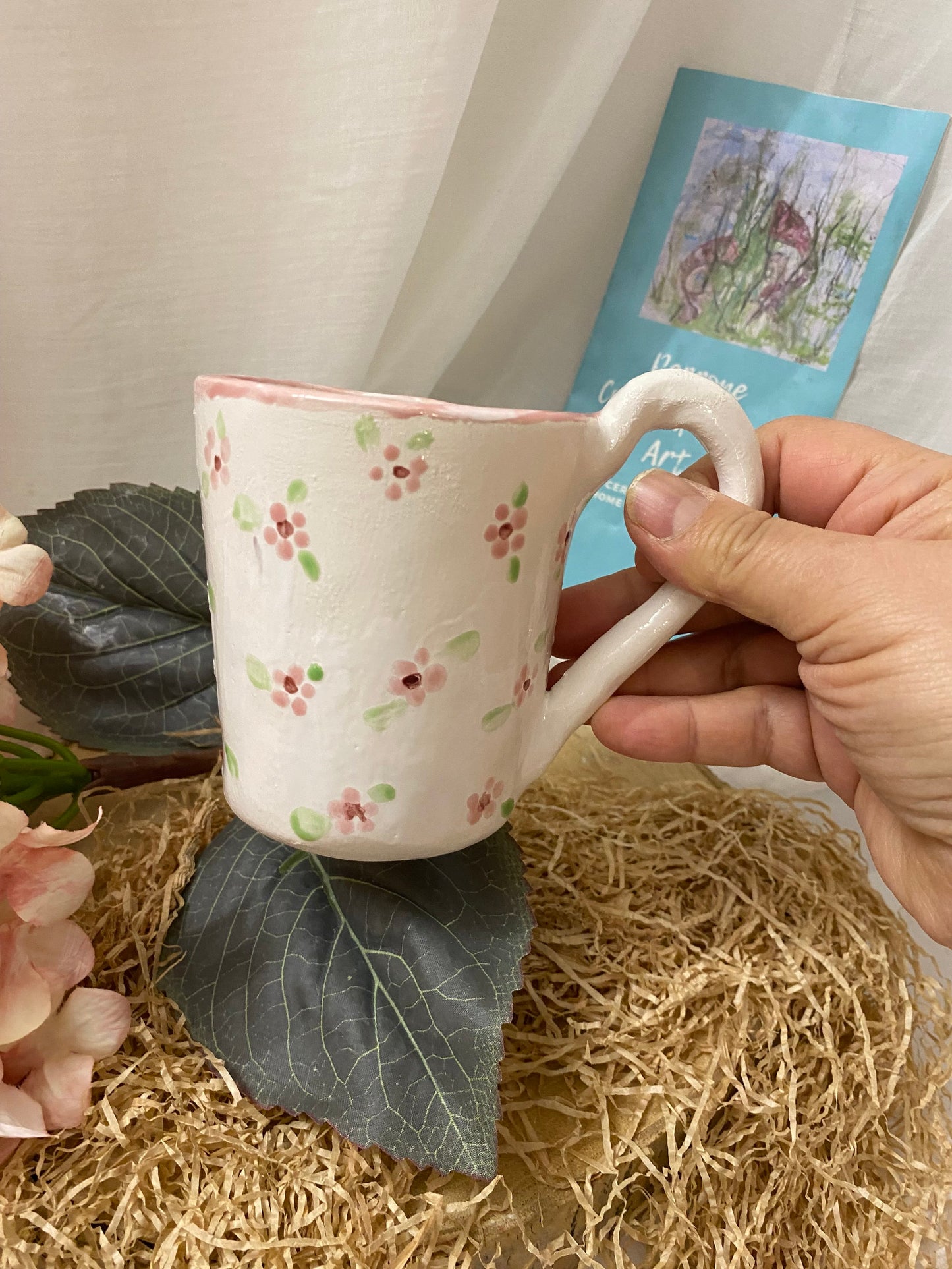 Mug Collezione Primavera in ceramica bianca