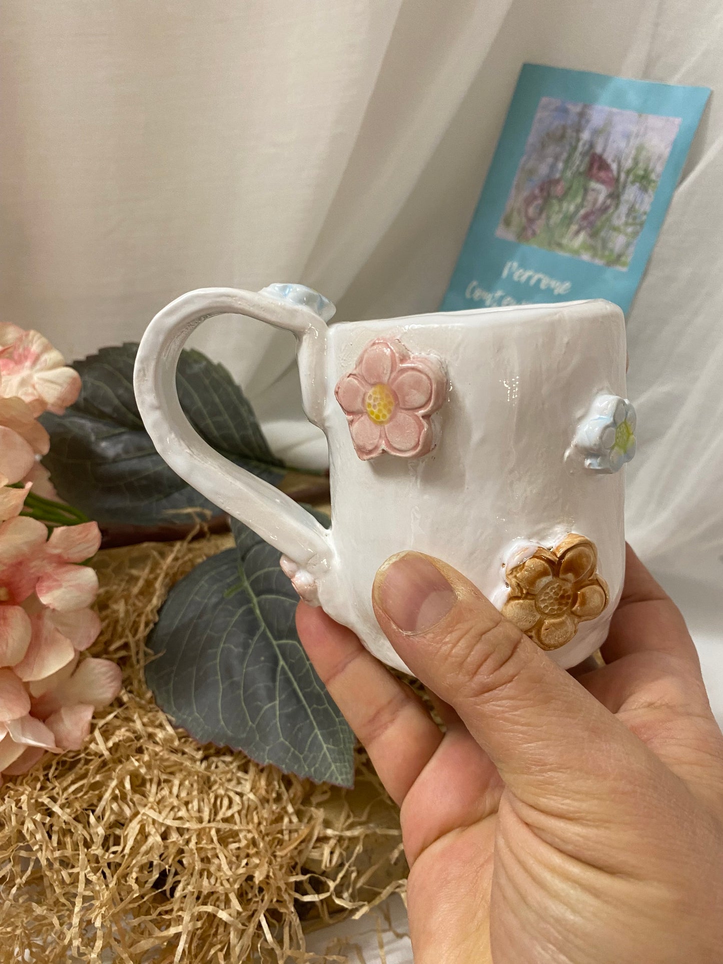 Mug Collezione Primavera in ceramica bianca