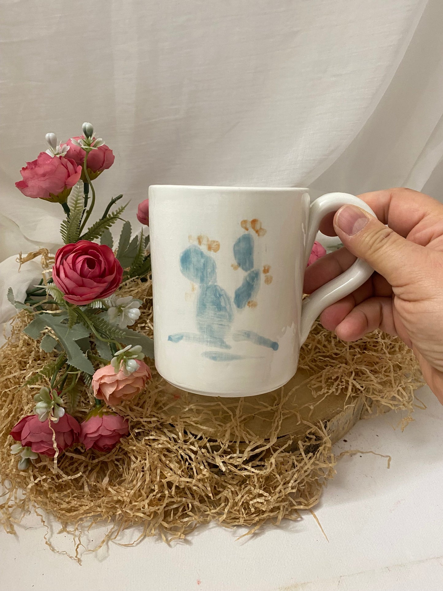 Mug in ceramica bianca, Collezione Fico d'India