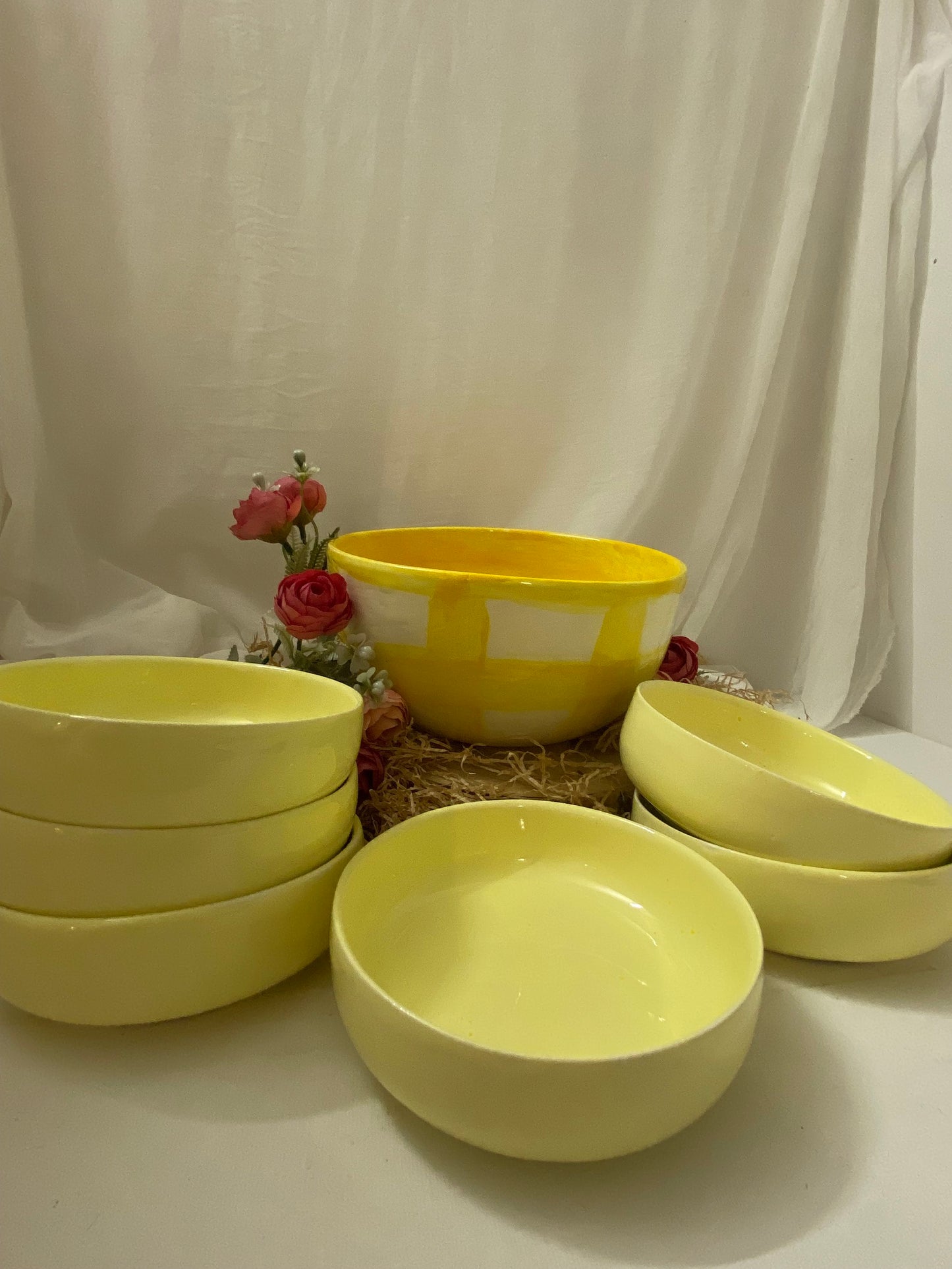 Servizio Macedonia x6 in ceramica bianca, Collezione Fruit