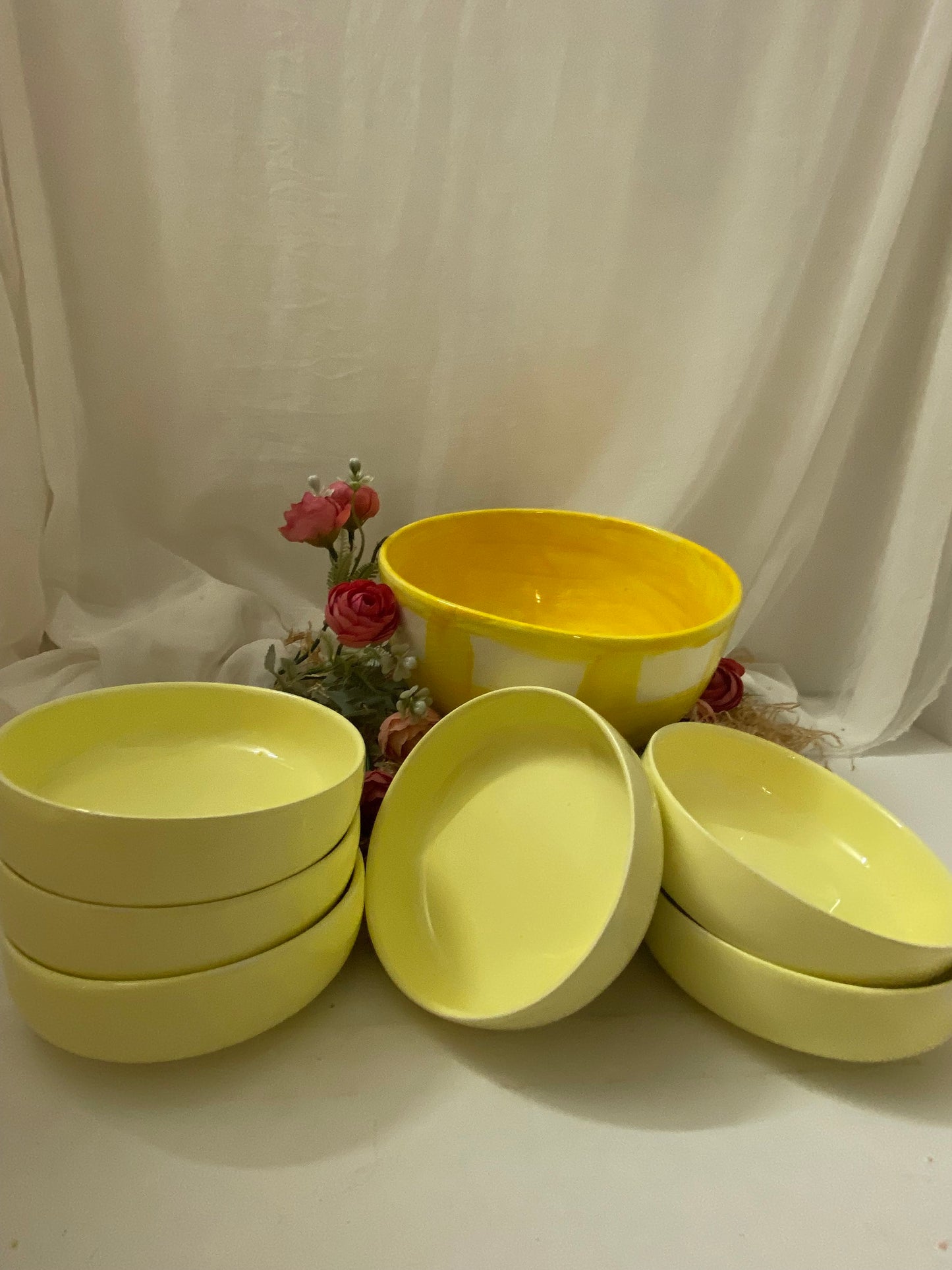 Servizio Macedonia x6 in ceramica bianca, Collezione Fruit