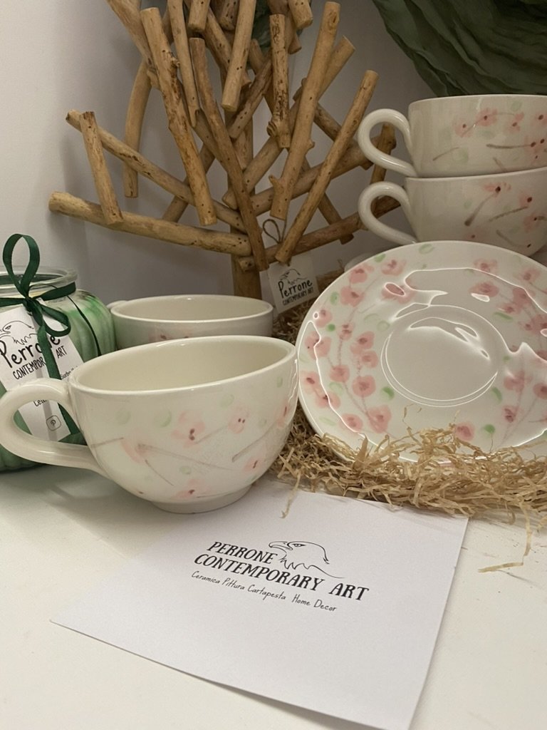 Servizio Colazione Collezione Sakura in ceramica bianca