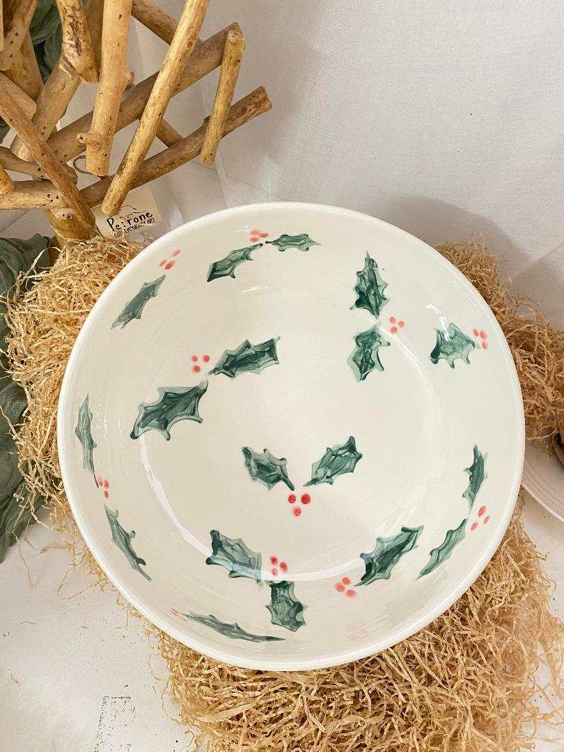 Insalatiera in ceramica artigianale – Collezione Natale | Decorazioni natalizie fatte a manoEdizione limitata handmade
