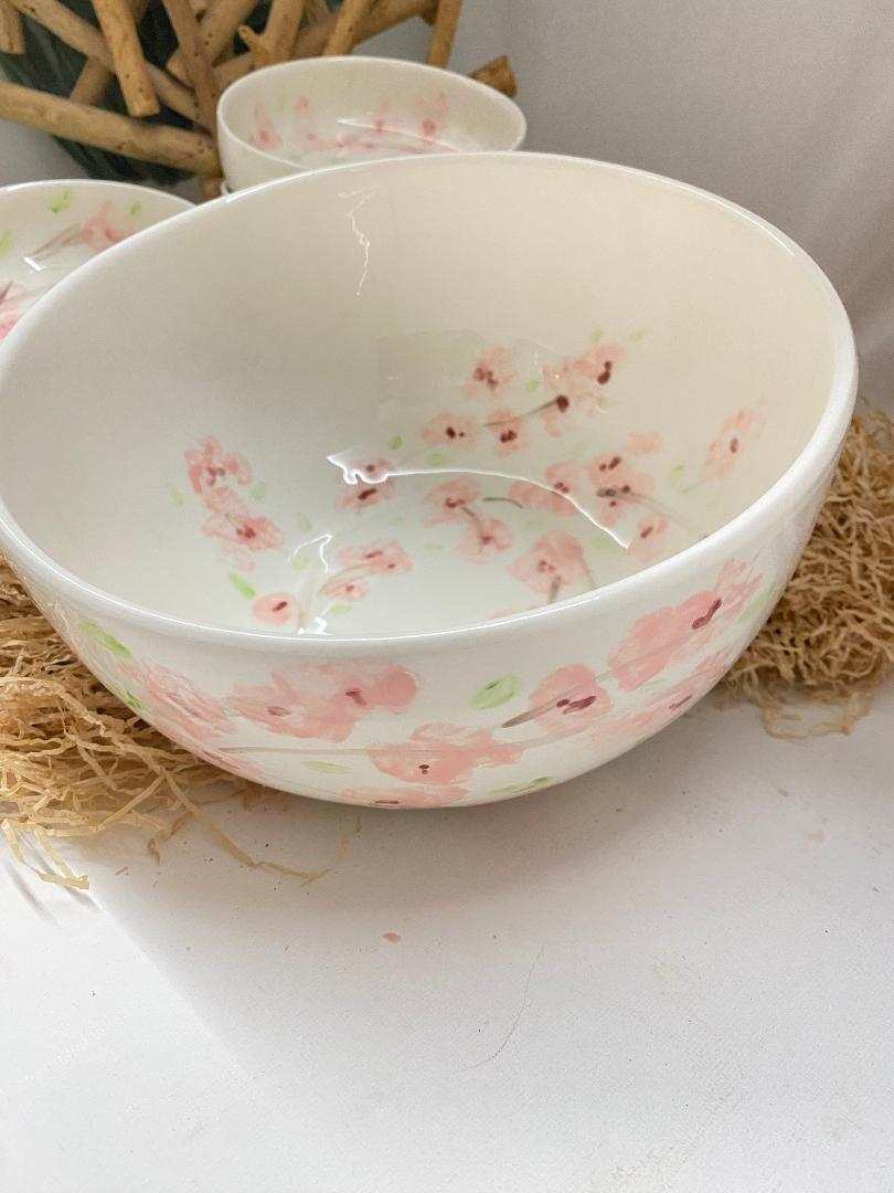 Servizio Macedonia x6 in ceramica bianca, Collezione Sakura